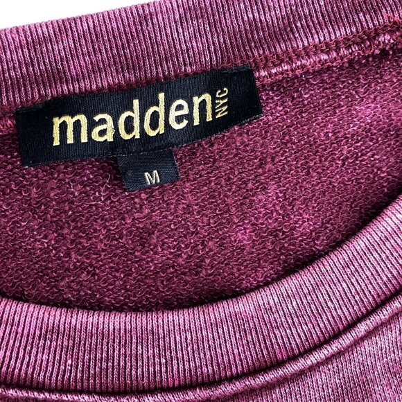 Madden NYC Burgundy Lace-Up Side Hem Sweatshirt - Picture 4 of 7